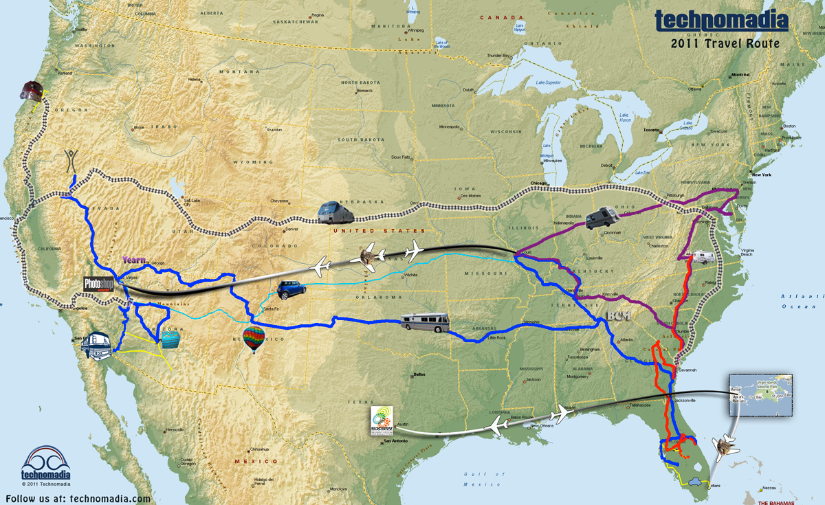 Our 2011 Travel Route | Technomadia